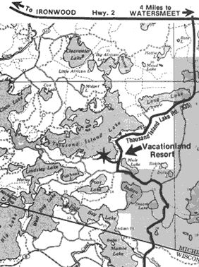 Map to Vacationland Resort